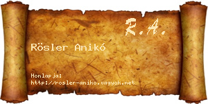 Rösler Anikó névjegykártya